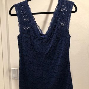 Lacy Navy Tanktop